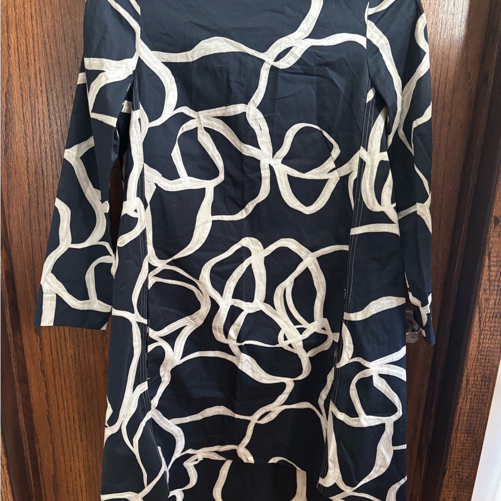 NWOT STRUCTURED COS Navy and White Poplin Cotton Dress US 4/6